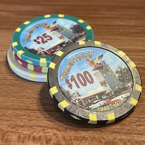 Thunderbird - Lot of *4* Commerative Casino Chips - Las Vegas, Nevada - Picture 2 of 6